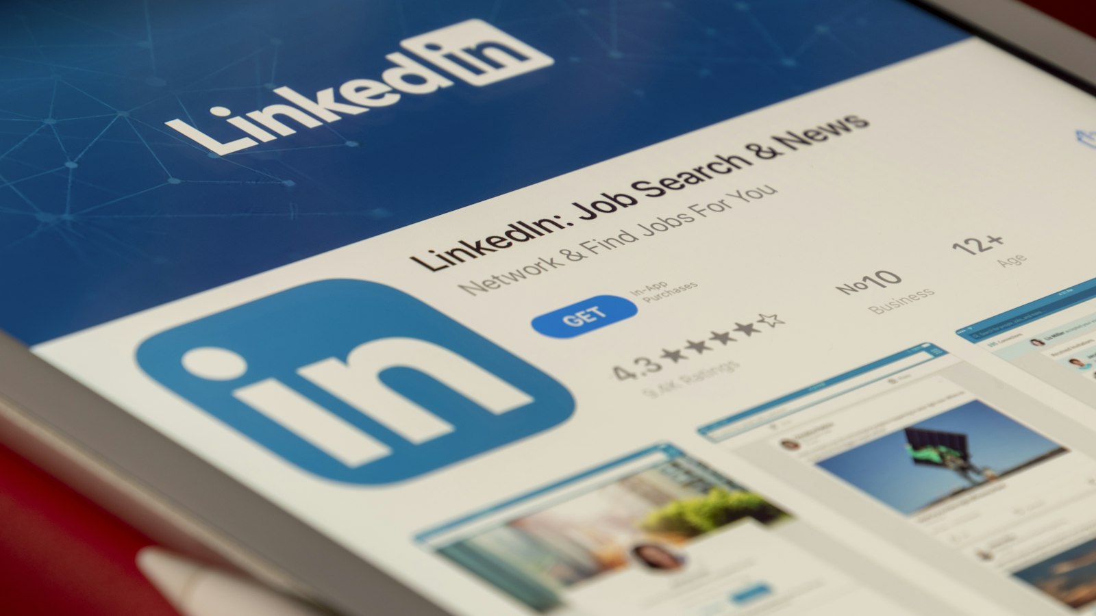 LinkedIn open on a laptop screen