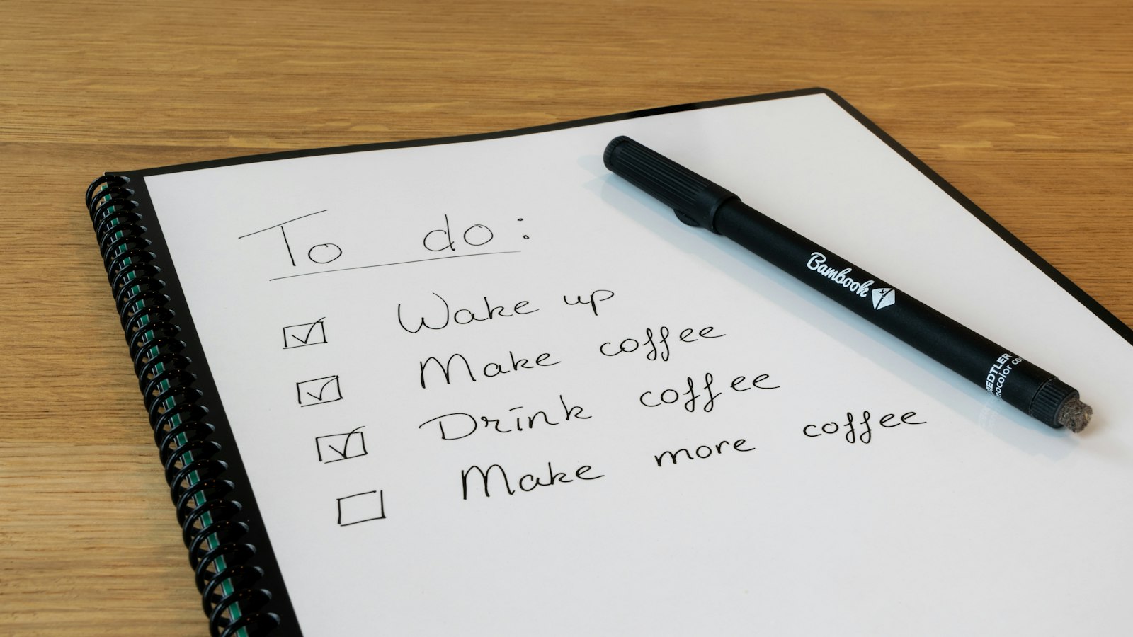 A handwritten to-do list with every box ticked